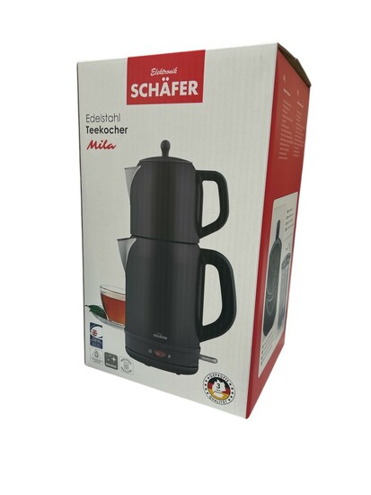 2 in 1 Teekocher 1,7+1 Liter Schwarz matt