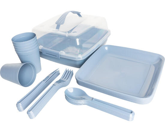 32-tlg. Picknick-Set Serie Alythia Blau