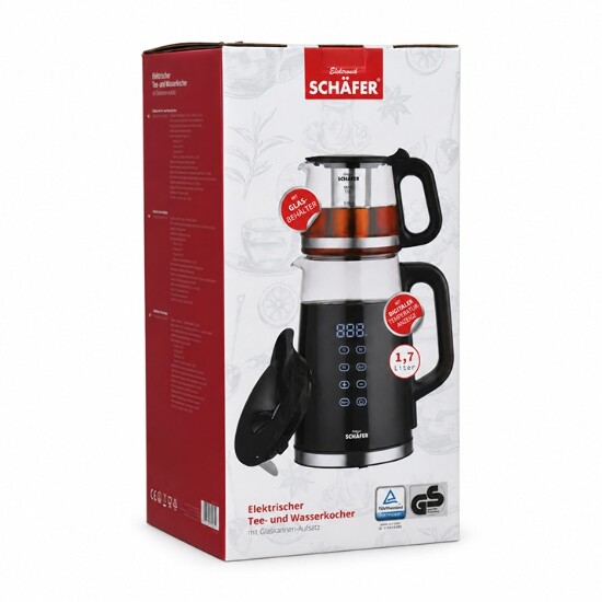2 in 1 Teekocher 1,7+1,0 Liter schwarz